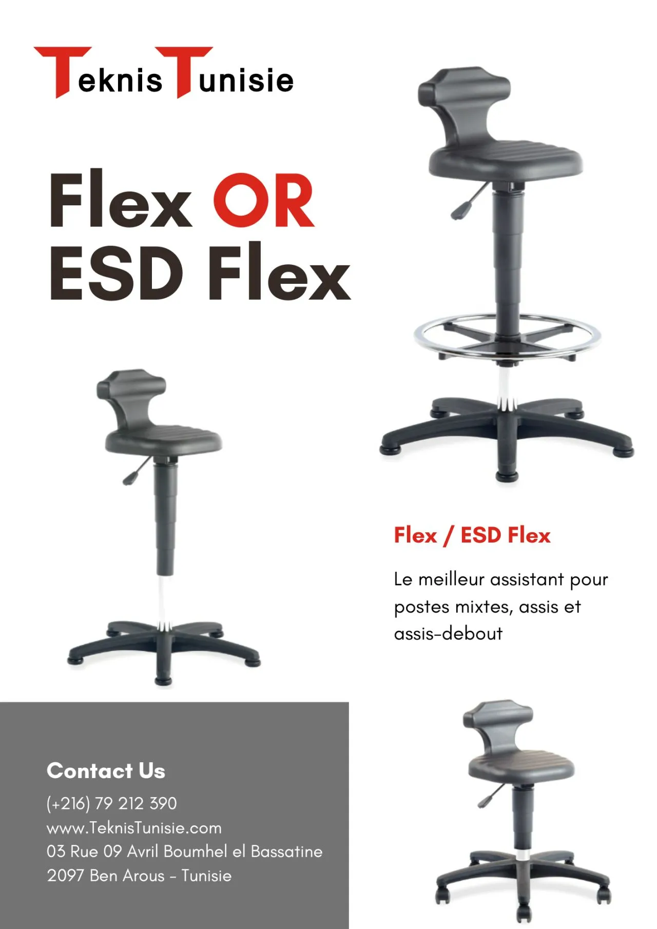 Assis debout Flex, la solution ergonomique pour votre poste de travail